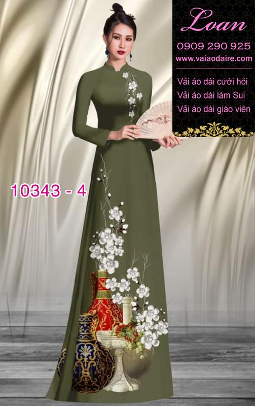 Vải áo dài hoa 3D.