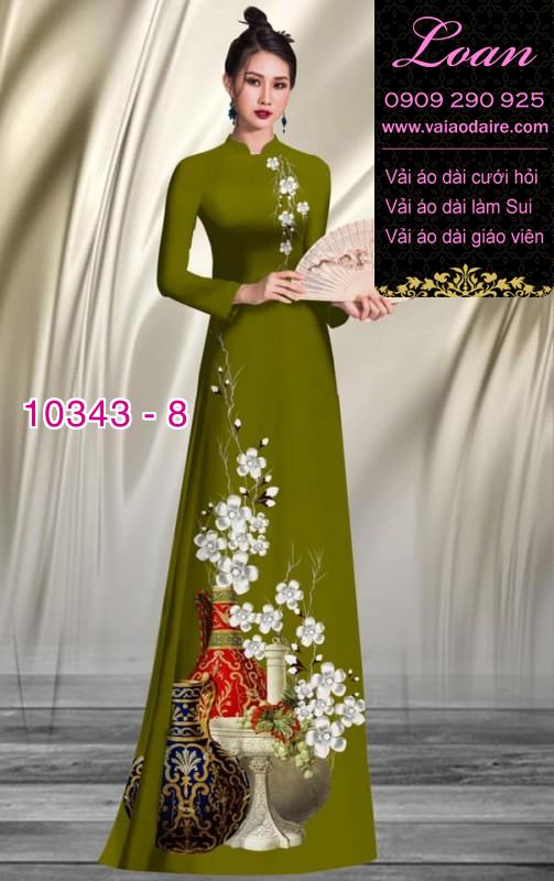 Vải áo dài hoa 3D.