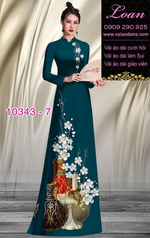 Vải áo dài hoa 3D.