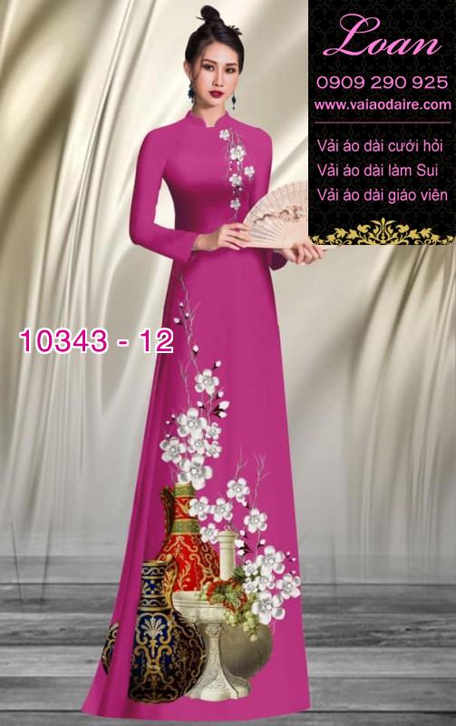 Vải áo dài hoa 3D.