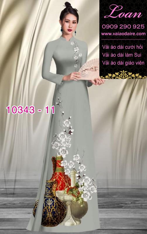 Vải áo dài hoa 3D.