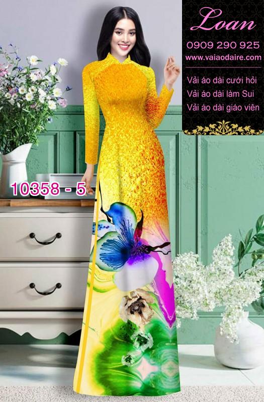 Vải áo dài hoa 3D