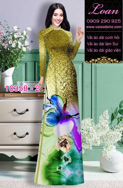 Vải áo dài hoa 3D