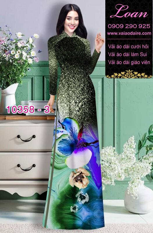 Vải áo dài hoa 3D