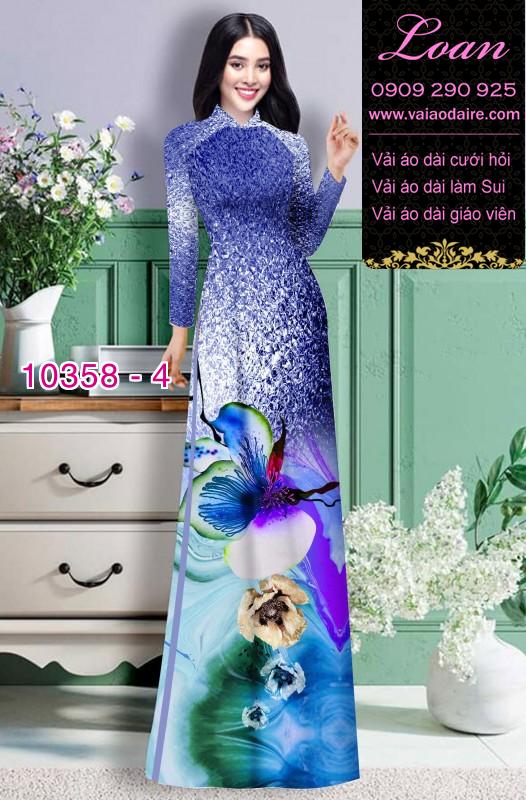 Vải áo dài hoa 3D