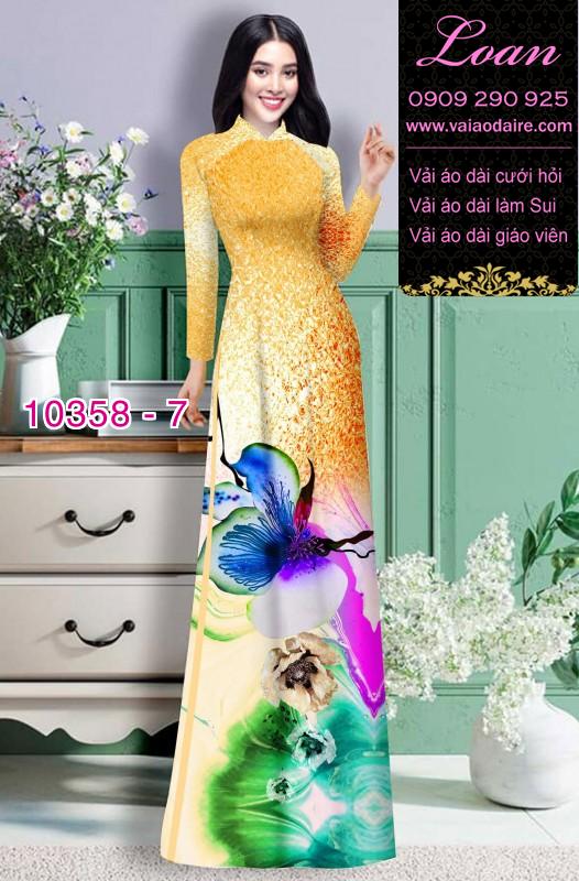Vải áo dài hoa 3D