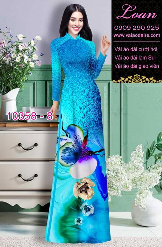 Vải áo dài hoa 3D