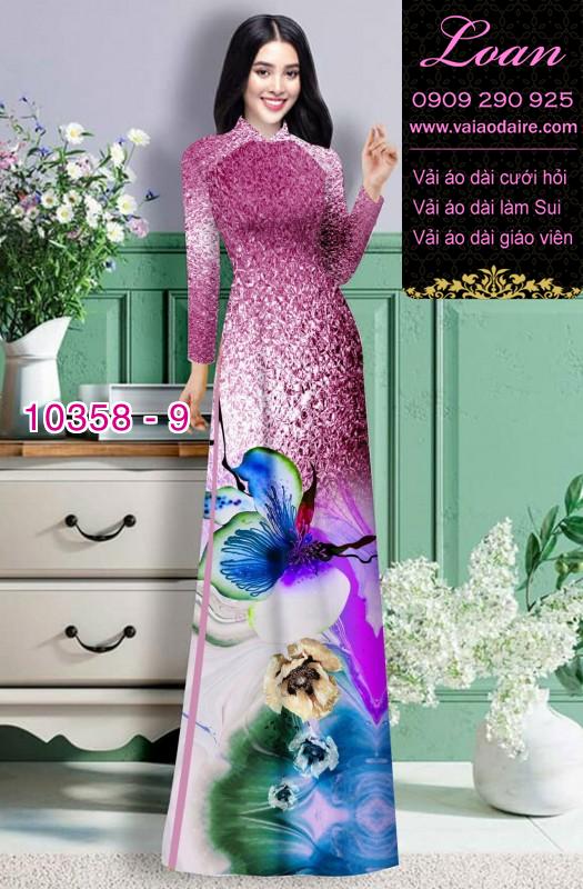 Vải áo dài hoa 3D