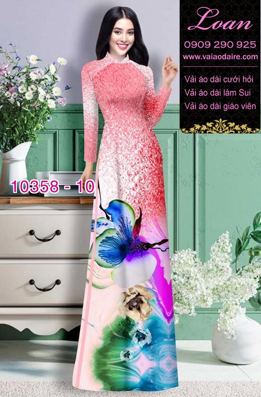 Vải áo dài hoa 3D