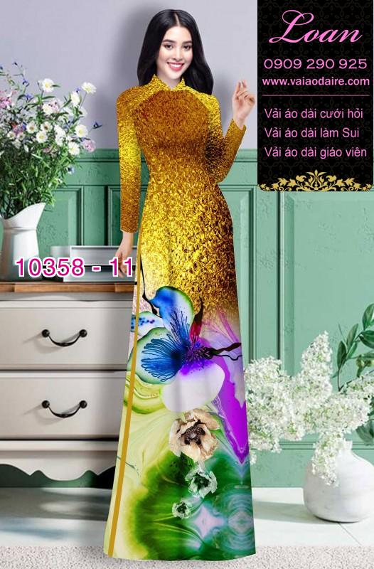 Vải áo dài hoa 3D