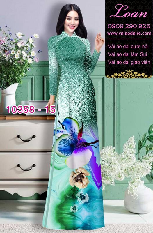 Vải áo dài hoa 3D