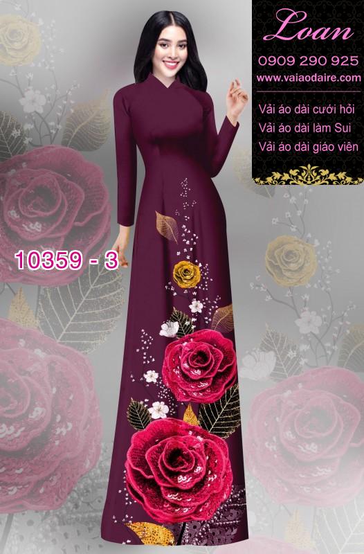 Vải áo dài hoa 3D
