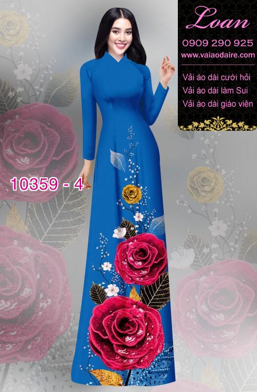 Vải áo dài hoa 3D