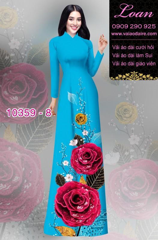 Vải áo dài hoa 3D