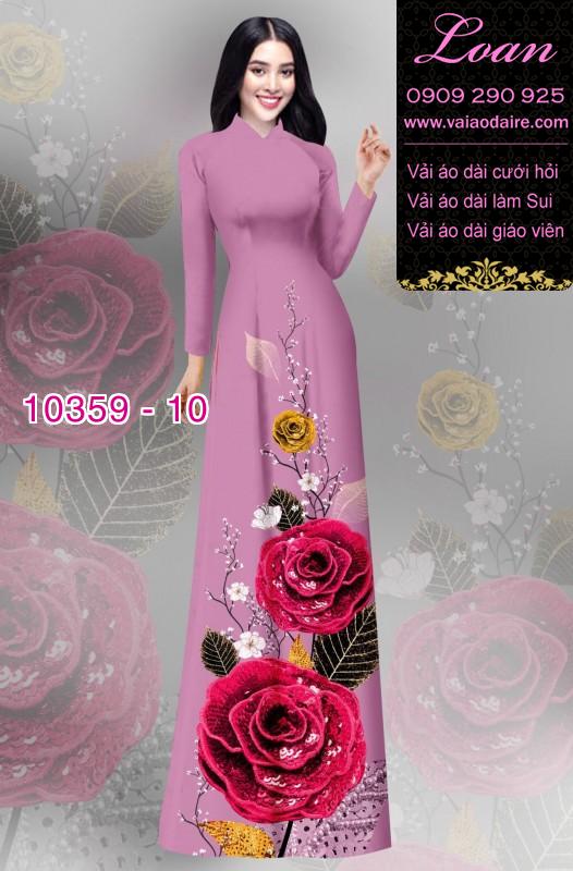Vải áo dài hoa 3D