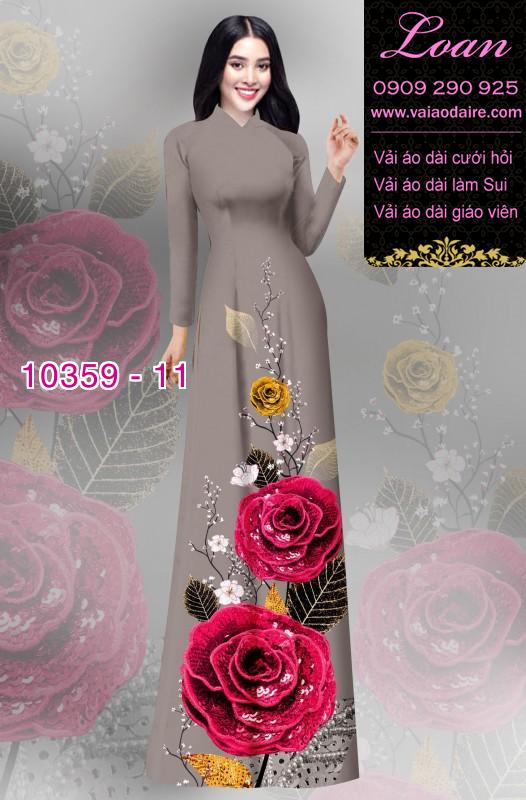 Vải áo dài hoa 3D