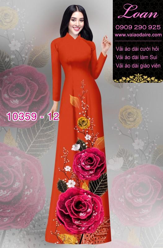 Vải áo dài hoa 3D