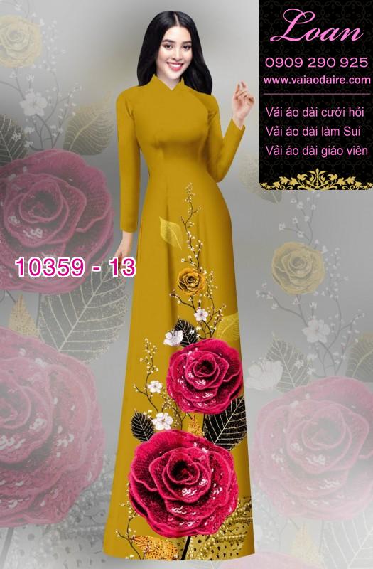 Vải áo dài hoa 3D