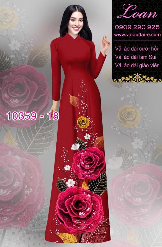 Vải áo dài hoa 3D
