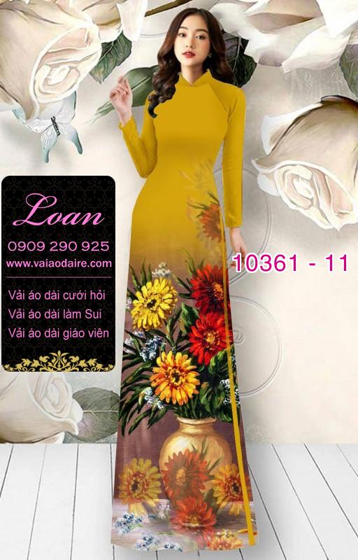 Vải áo dài hoa 3D