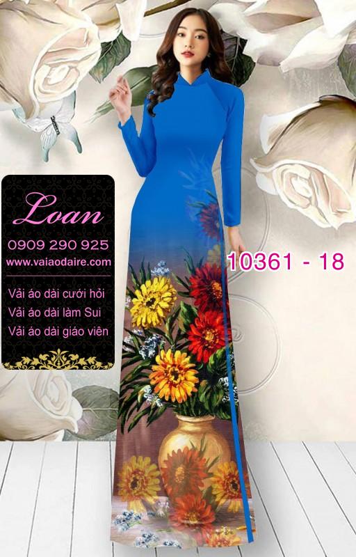 Vải áo dài hoa 3D