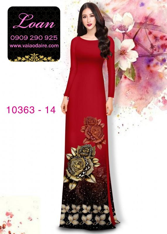 Vải áo dài hoa hồng 3D