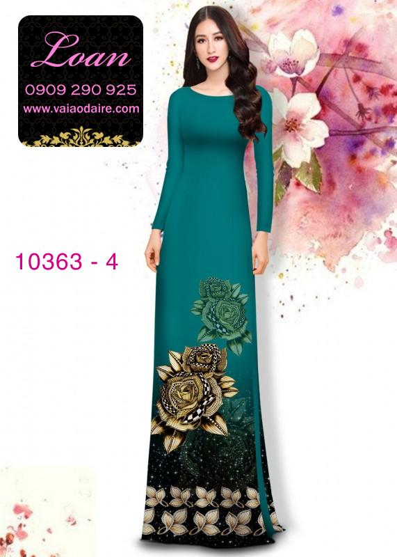 Vải áo dài hoa hồng 3D