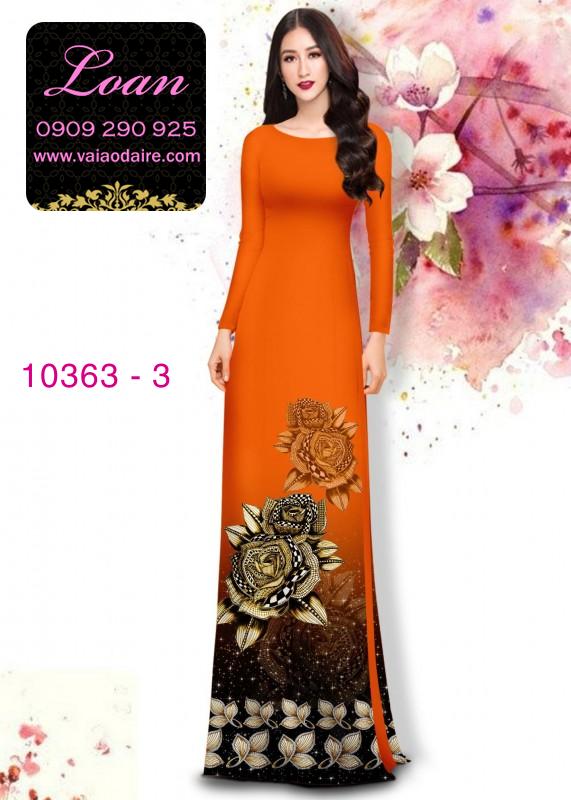 Vải áo dài hoa hồng 3D