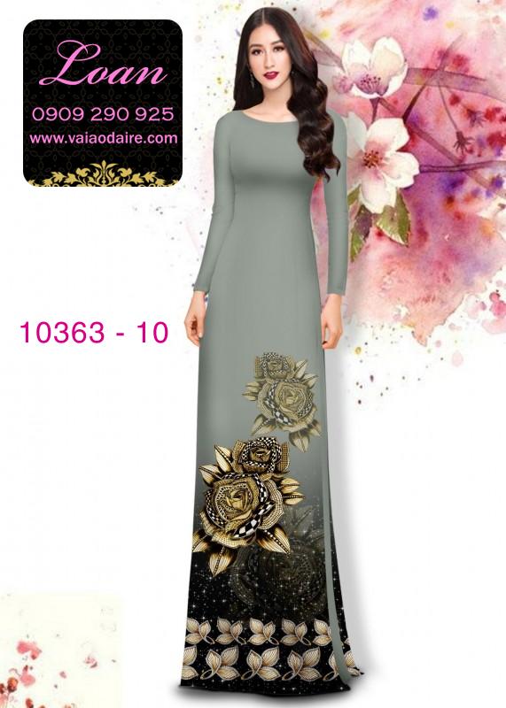 Vải áo dài hoa hồng 3D