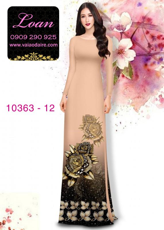 Vải áo dài hoa hồng 3D