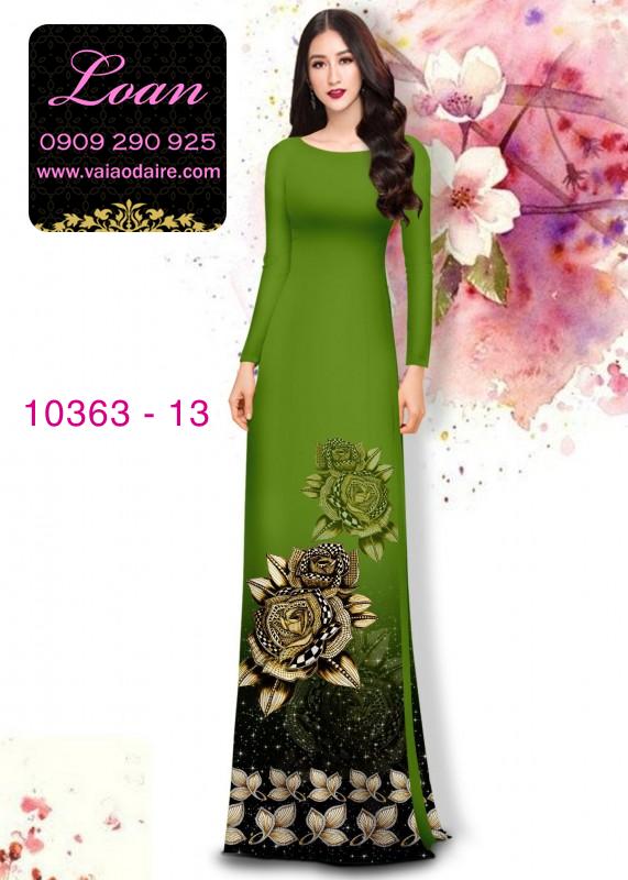 Vải áo dài hoa hồng 3D