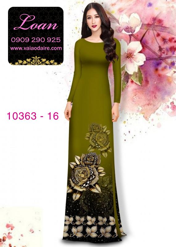 Vải áo dài hoa hồng 3D