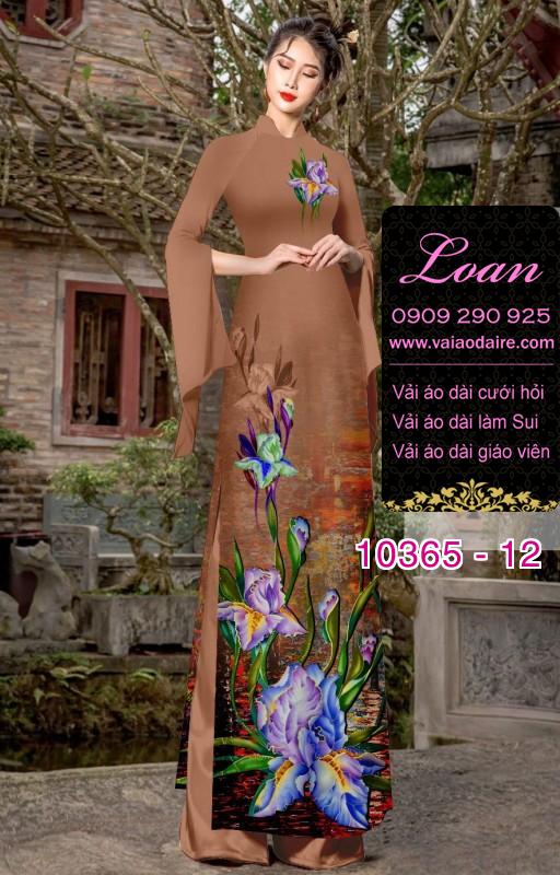 Vải áo dài hoa 3D