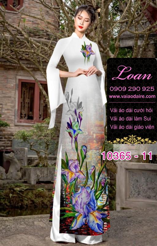 Vải áo dài hoa 3D