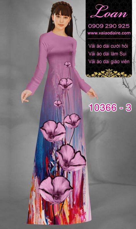 Vải áo dài hoa 3D