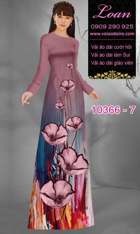 Vải áo dài hoa 3D
