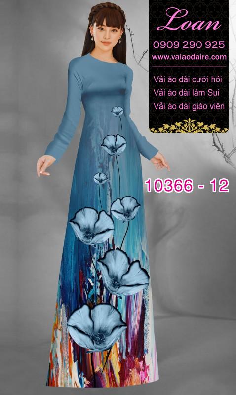Vải áo dài hoa 3D