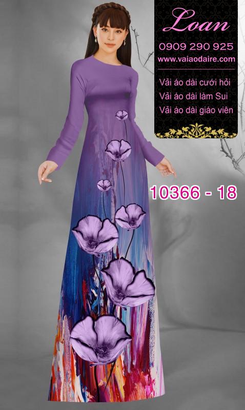 Vải áo dài hoa 3D