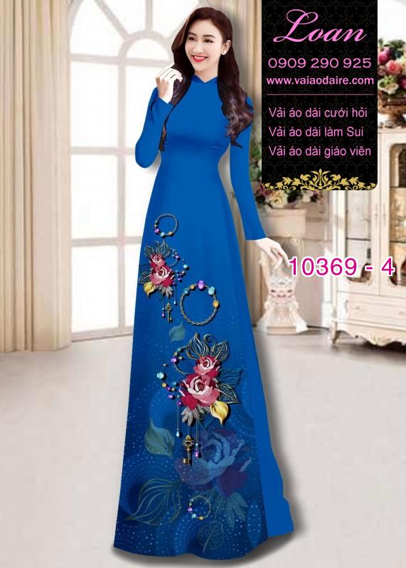 Vải áo dài hoa 3D.
