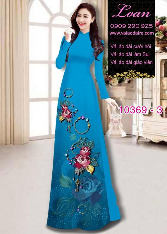 Vải áo dài hoa 3D.