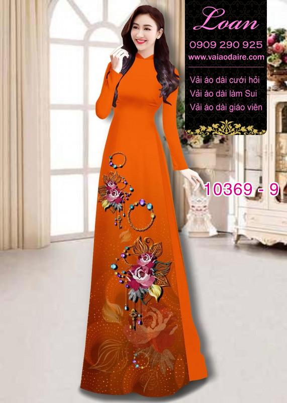 Vải áo dài hoa 3D.