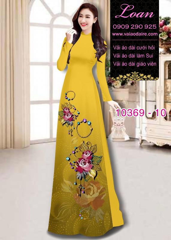 Vải áo dài hoa 3D.