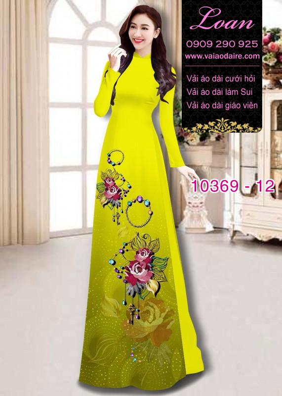 Vải áo dài hoa 3D.