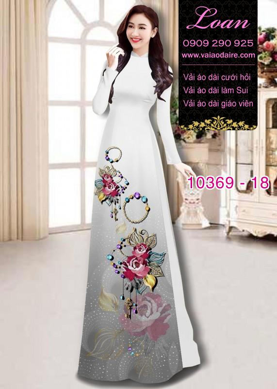 Vải áo dài hoa 3D.
