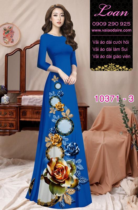 Vải áo dài hoa 3D.