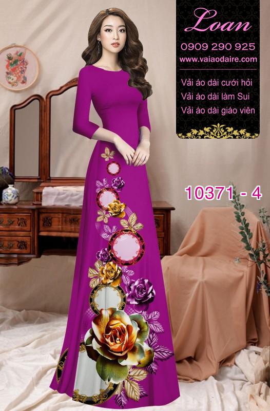Vải áo dài hoa 3D.