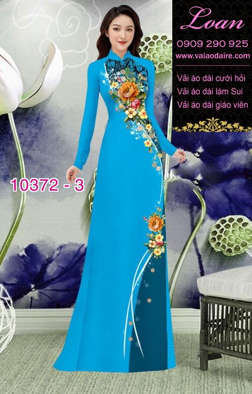 Vải áo dài hoa 3D.