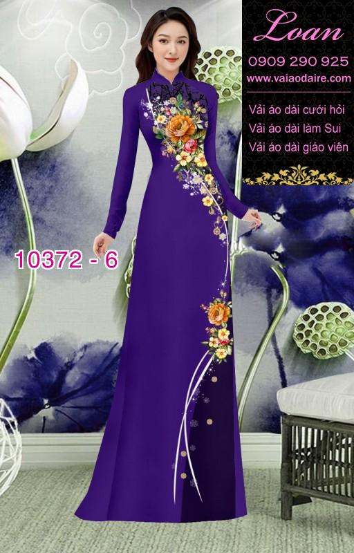Vải áo dài hoa 3D.