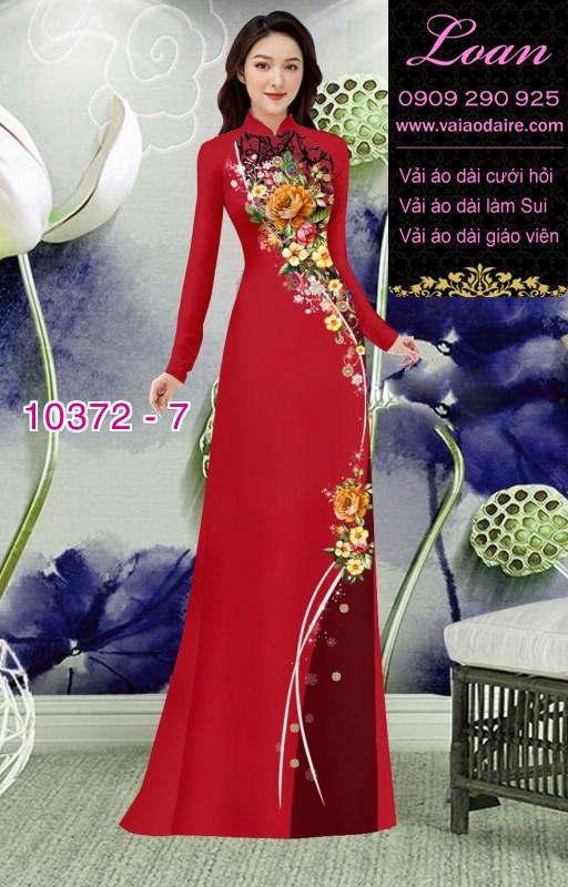 Vải áo dài hoa 3D.