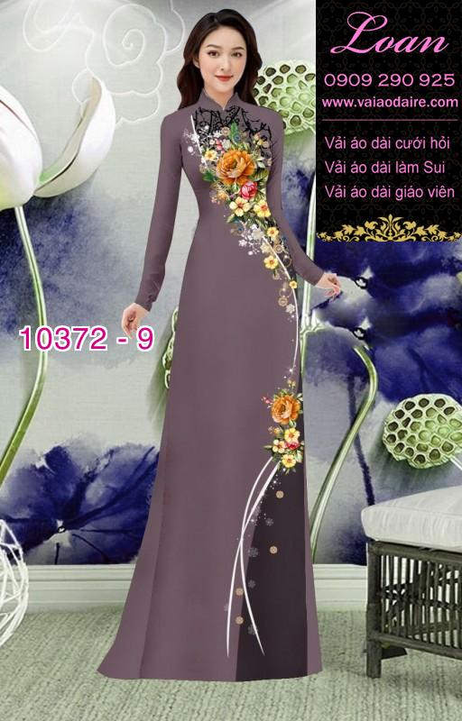 Vải áo dài hoa 3D.
